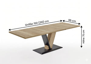 Säulenesstisch, Nanto, 150(210)x95 cm