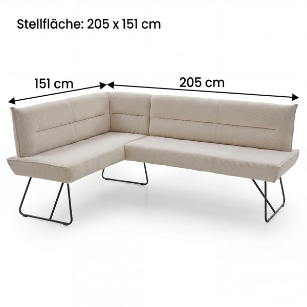 Eckbank, Conny, Cord Rebel cream