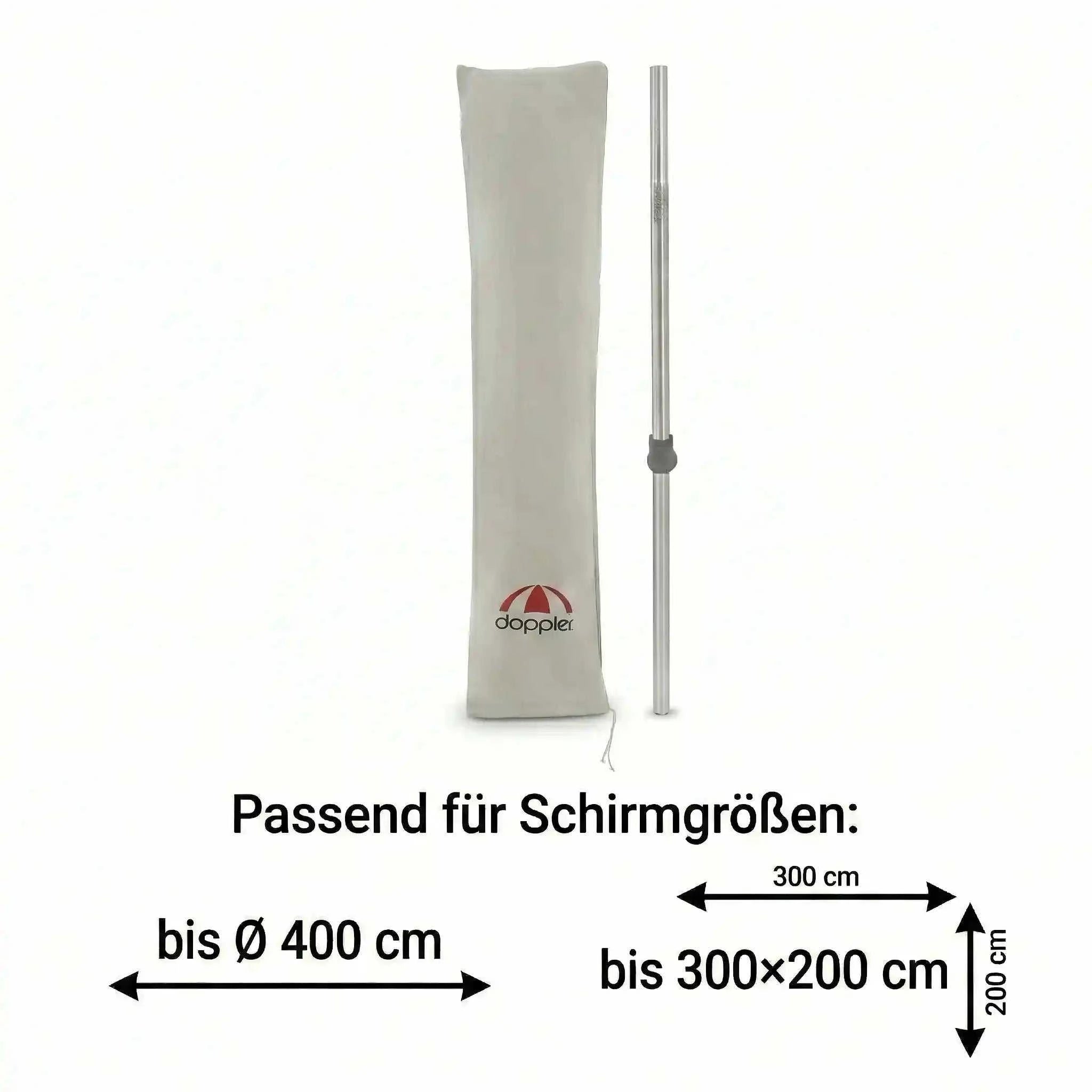 Schutzhülle Active Mittelmastschirm grau aus Polyester fürs Außenzelt bis 400 cm mit Reißverschluss und integriertem Stab