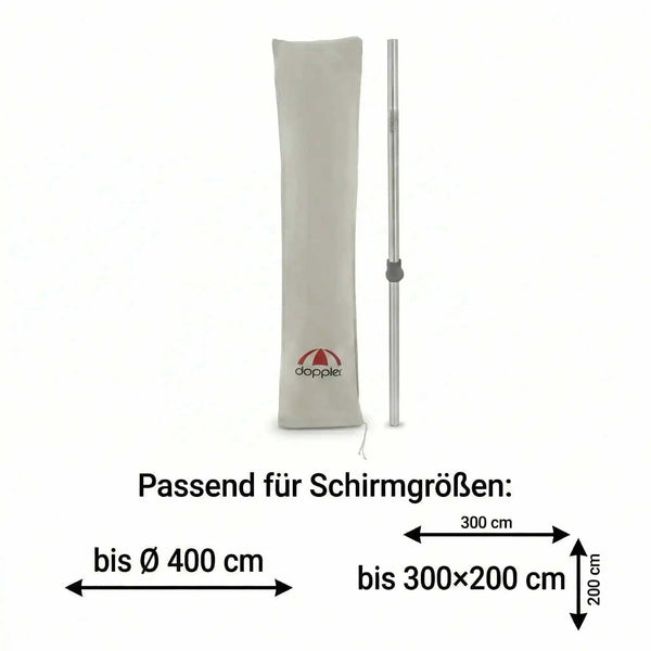 Schutzhülle Active Mittelmastschirm grau aus Polyester fürs Außenzelt bis 400 cm mit Reißverschluss und integriertem Stab