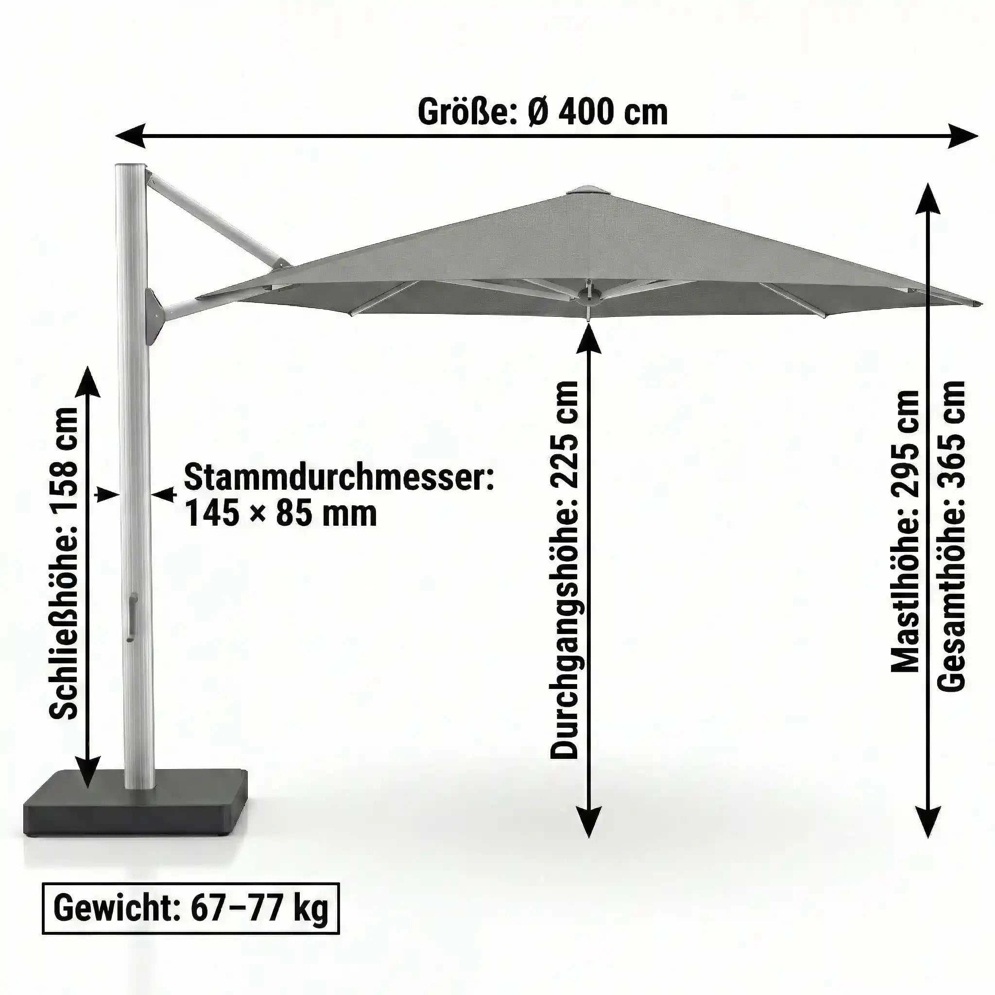 Glatz Sonnenschirm Ambiente Nova Ø 400 cm mit UV-Schutz und stabilem Aluminiumgestell