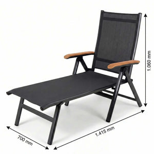 Gartenliege "Reno" mit Teak-Armlehnen