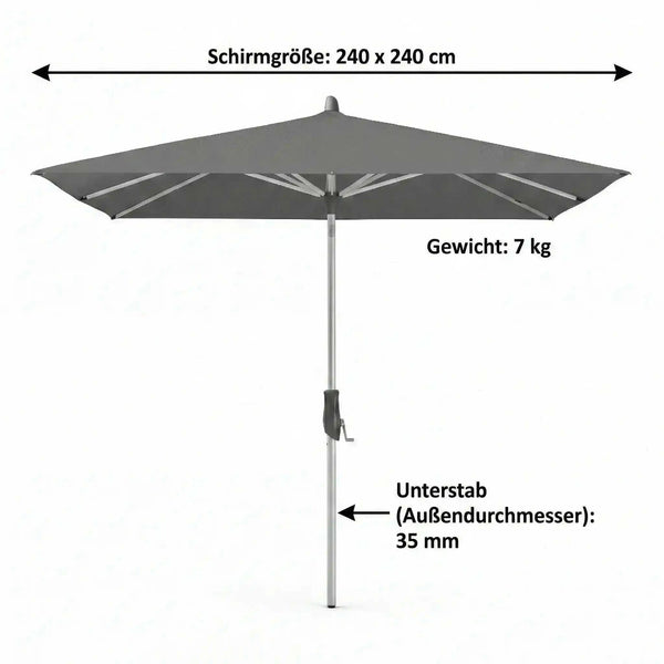 Glatz Sonnenschirm "Alu Twist" 240×240 cm