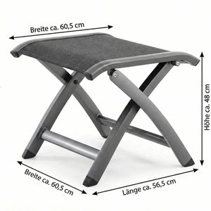 Moderner Gartenhocker Kensington aus pulverbeschichtetem Aluminium mit wetterfester Textilen-Sitzfläche für Innen- und Außenbereich