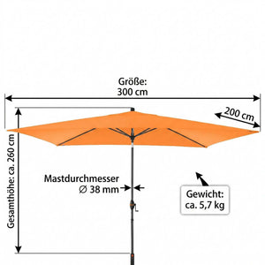 Doppler myZone Auto Tilt oranger Sonnenschirm mit automatischer Neigefunktion und UV-Schutz