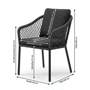 Gartensessel "Odea" Vierfuß inkl. Sitz- & Rückenkissen