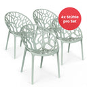4er Set Stapelstuhl Lanzarote schwarz aus Polypropylen, stapelbar und wetterfest