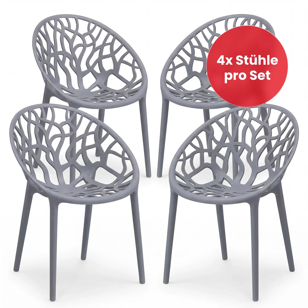 4er Set Stapelstuhl Lanzarote aus Kunststoff
