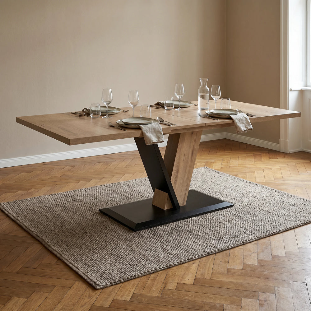 Säulenesstisch, Nanto, 150(210)x95 cm