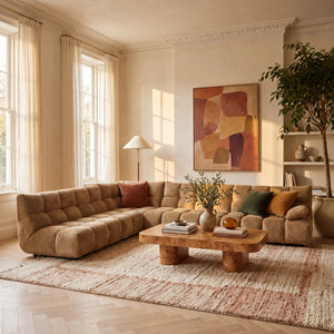 Ecksofa Shaun old gold mit Armteilverstellung [AI]