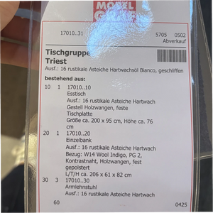 Tischgruppe Triest – massive Asteiche trifft tiefes Wool Indigo