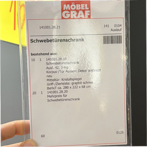 Schwebetürenschrank in Anthrazit – 3-türig mit Spiegel-Mitteltür