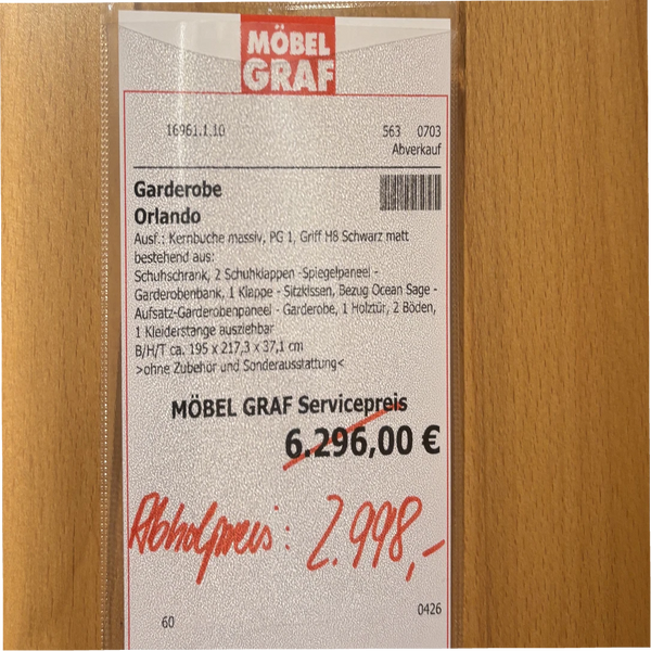 Garderobe „Orlando" – massive Kernbuche für den Flur