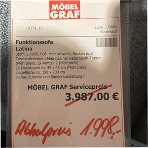 Funktionssofa „Latina" – Sofa am Tag, echtes Bett bei Nacht