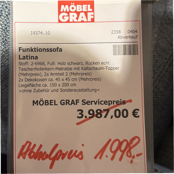 Funktionssofa „Latina" – Sofa am Tag, echtes Bett bei Nacht