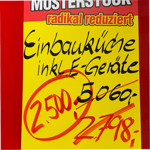 Küche Win Musterküche – Kompakte L-Küche in Weiß matt & Rot inkl. Zanker-Geräten