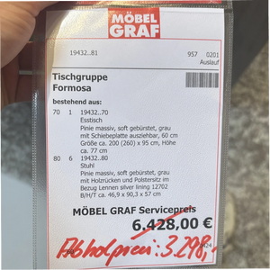 Tischgruppe Formosa – massive Pinie für die ganze Familie