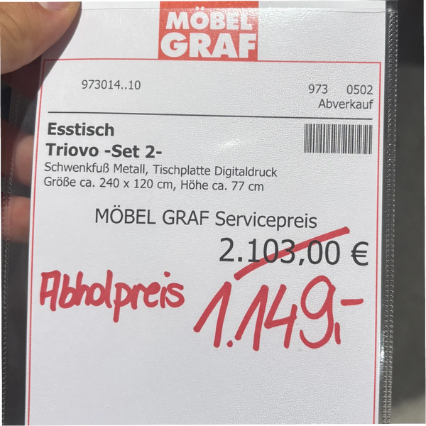 Esstisch Triovo „Set 2" – ein Esstisch, der zum Mittelpunkt wird