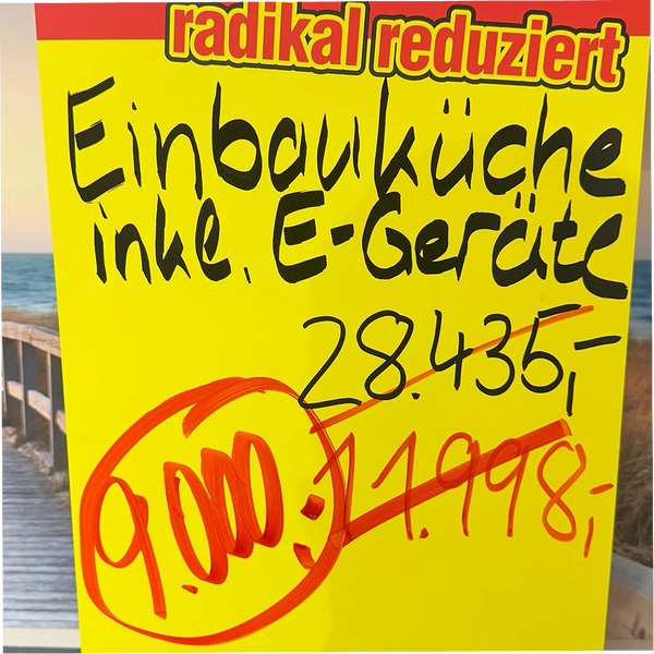 Einbauküche „Manhattan" in L-Form inkl. E-Geräte – Ausstellungsstück