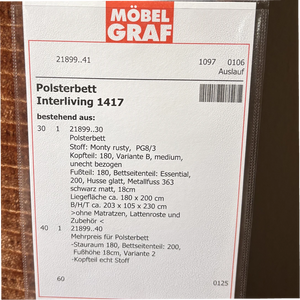 Polsterbett Interliving 1417 – warmes Rost trifft modernen Komfort