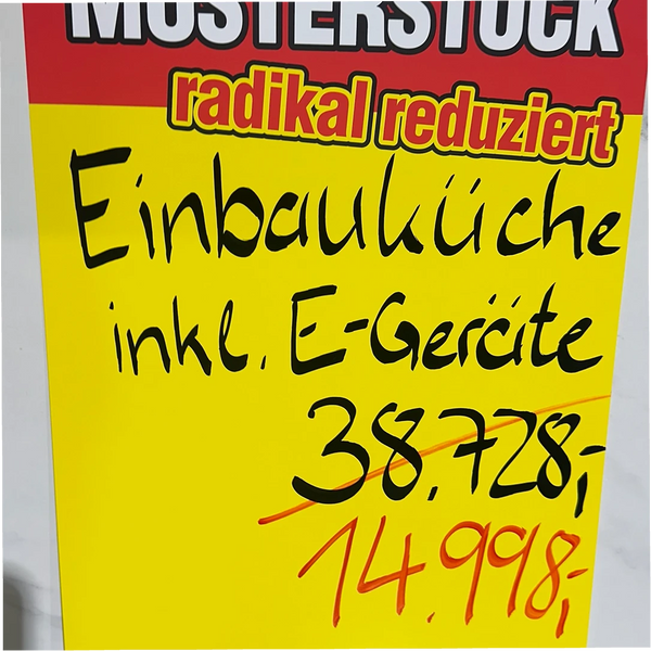 Küche Culineo Musterküche – Grifflose L-Küche in Jade matt & Marmor-Optik inkl. E-Geräten