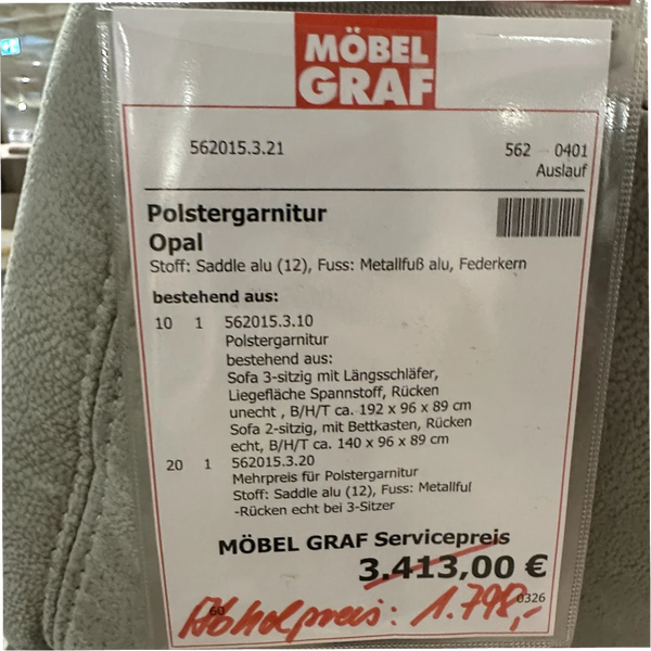Polstergarnitur in Saddle mit Schlaffunktion & Bettkasten