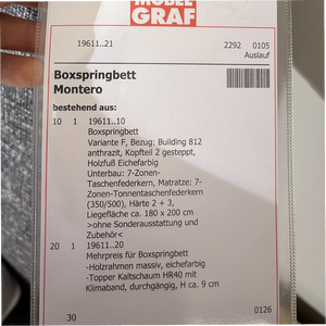 Boxspringbett Montero – Hotelkomfort mit massivem Eiche-Rahmen
