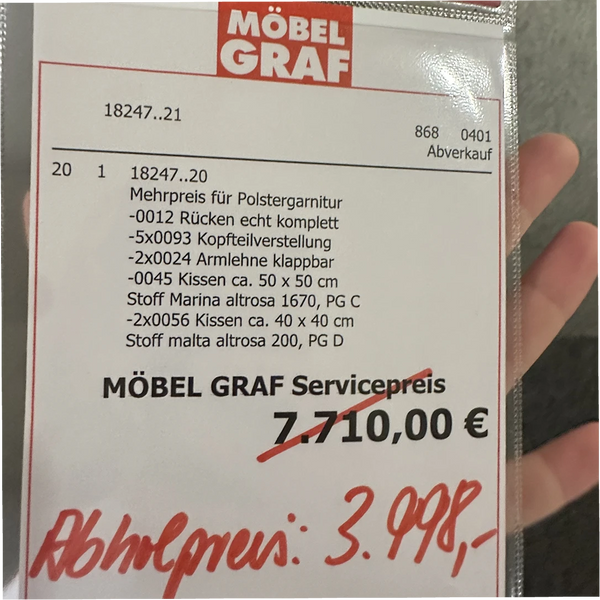 Polstergarnitur in Grau mit 5× Kopfteilverstellung & klappbaren Armlehnen