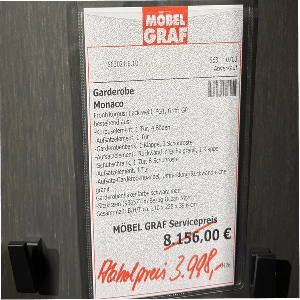 Garderobe „Monaco" – komplette Flurlösung in Lack weiß matt