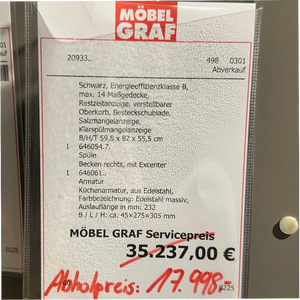 Inselküche – Cashmere-Grau matt & Eiche-Optik inkl. Siemens- & Bauknecht-Geräten