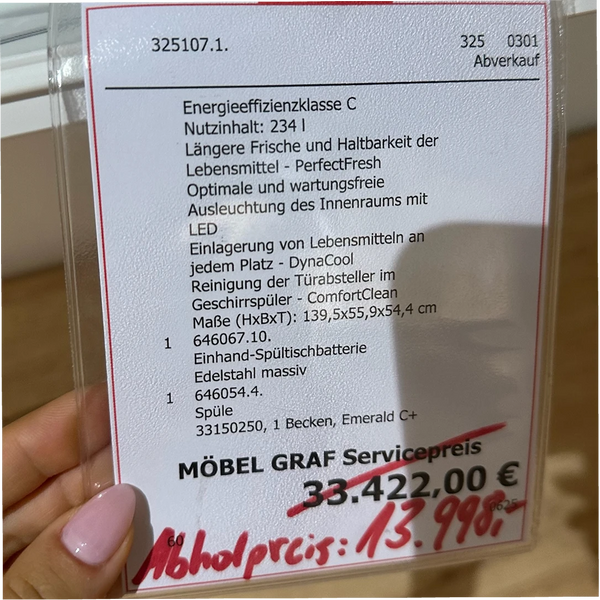 Einbauküche in U-Form inkl. E-Geräte – Ausstellungsstück