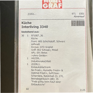 Musterküche in Schwarz softmatt inkl. E-Geräte