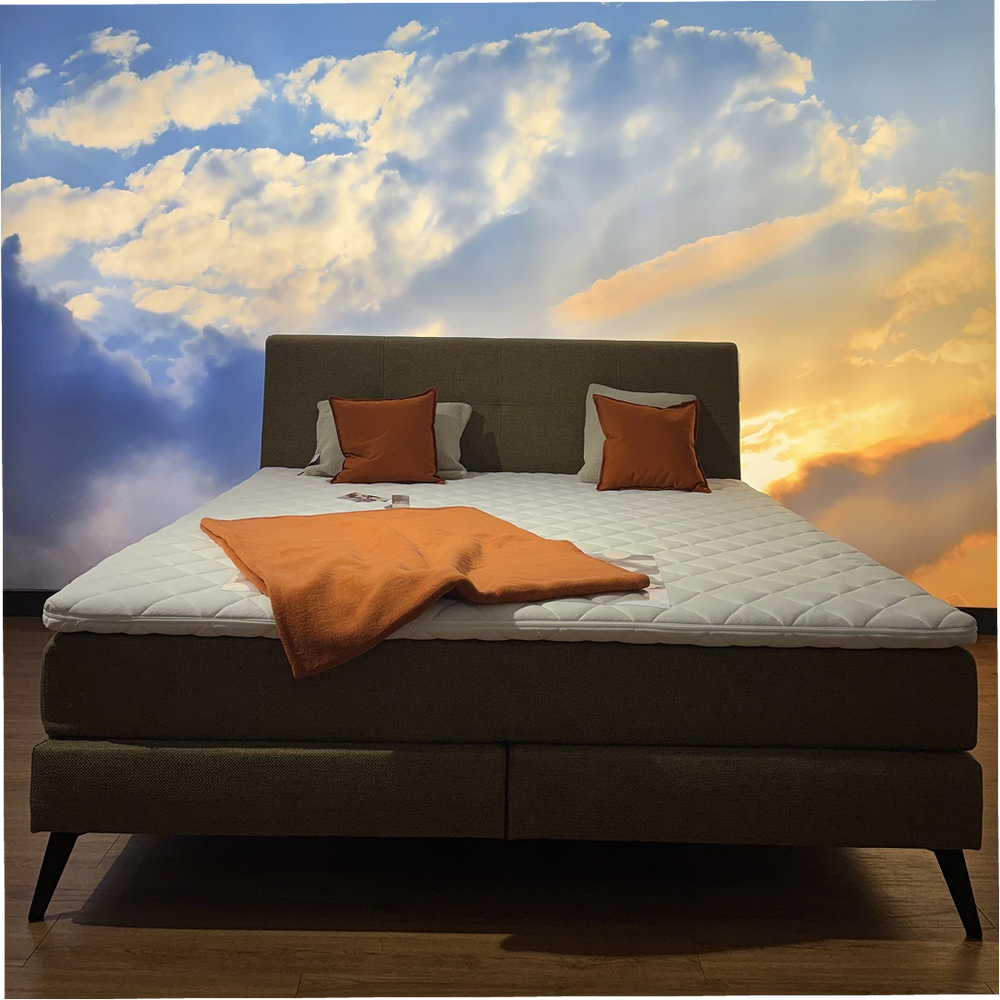 Boxspringbett „Luna" – Hotelkomfort in warmem Ocker