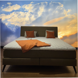 Boxspringbett „Luna" – Hotelkomfort in warmem Ocker