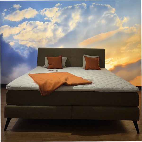Boxspringbett „Luna" – Hotelkomfort in warmem Ocker