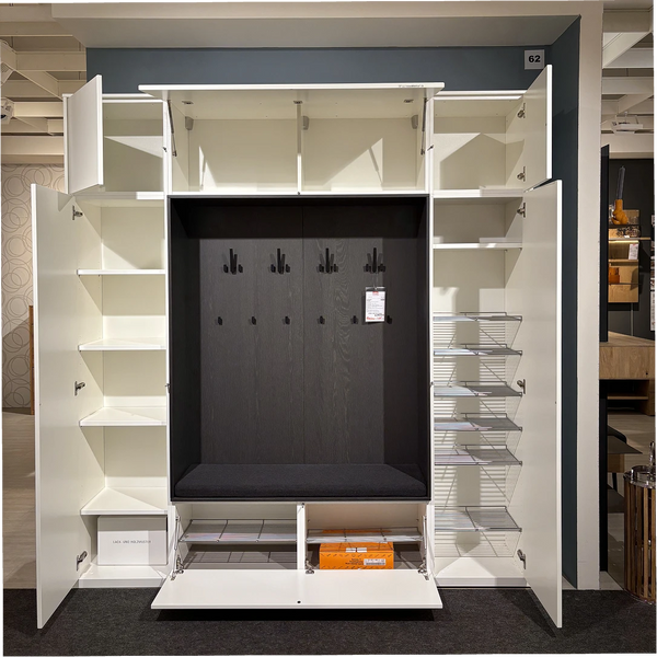 Garderobe „Monaco" – komplette Flurlösung in Lack weiß matt