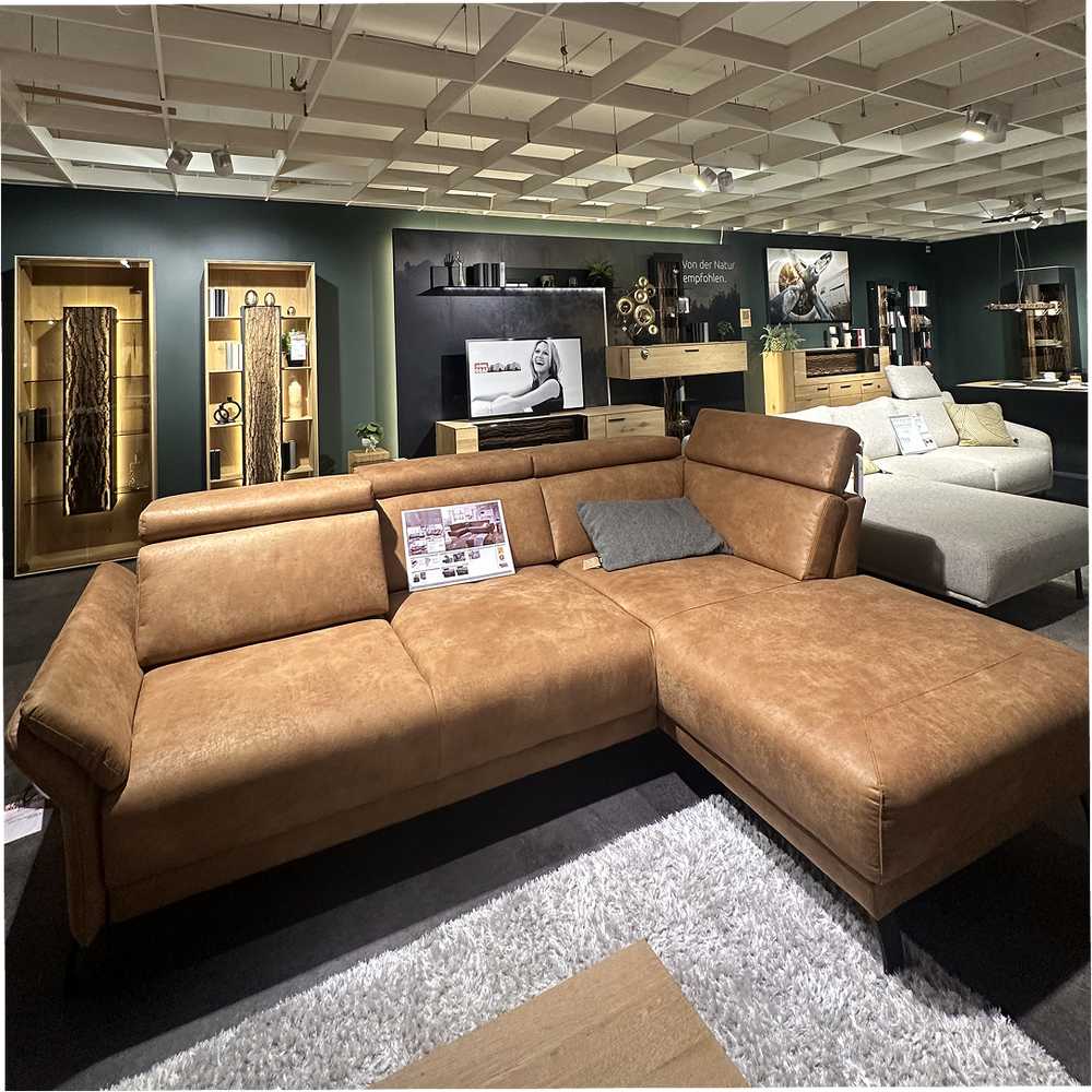 Polstergarnitur Elisa Vital in Cognac mit Boxspring-Komfort & Clubchair