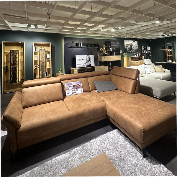 Polstergarnitur Elisa Vital in Cognac mit Boxspring-Komfort & Clubchair