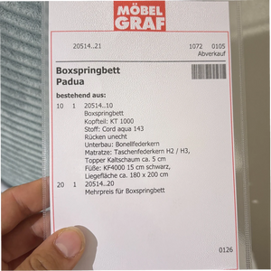Boxspringbett Padua – kuscheliger Breitcord in trendigem Aqua
