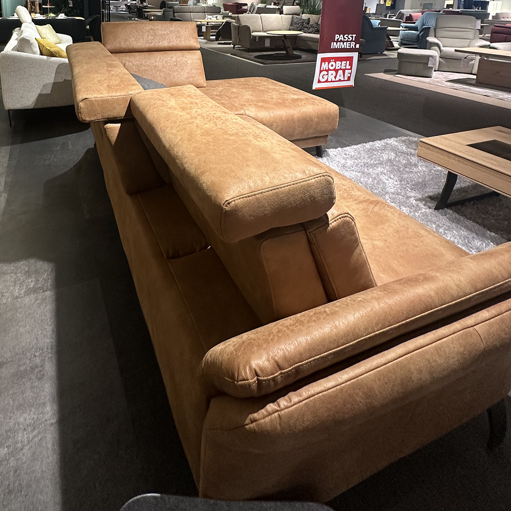 Polstergarnitur Elisa Vital in Cognac mit Boxspring-Komfort & Clubchair