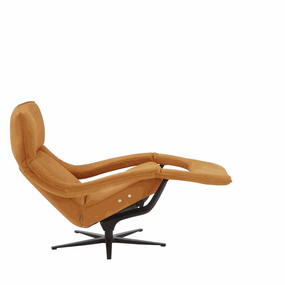 Fernsehsessel Yoko motorische Relaxfunktion Kissenstoff Oyster Materialmix braun