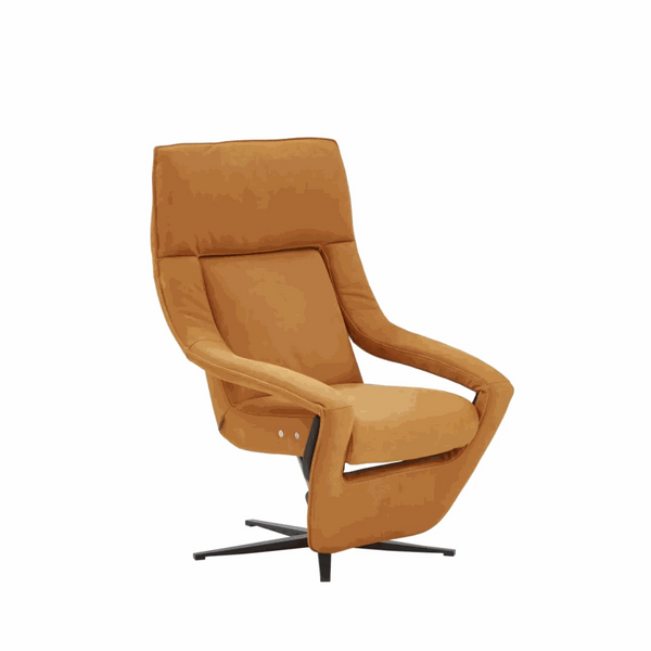 Fernsehsessel Yoko aus Kissenstoff und Oyster mit motorischer Relaxfunktion