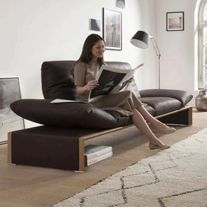 Polstergarnitur Harriet 2-Sitzer mit verstellbarer Sitztiefe und echt bezogenem Rücken