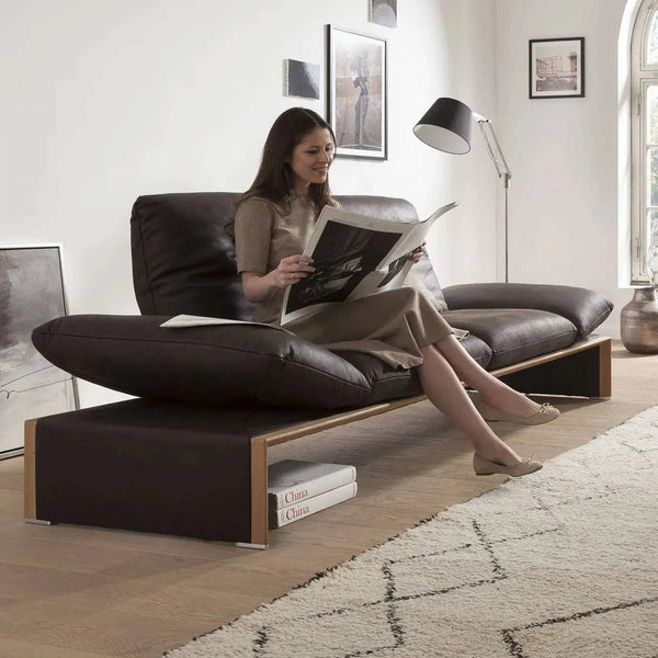 Polstergarnitur Harriet 2-Sitzer mit verstellbarer Sitztiefe und echt bezogenem Rücken