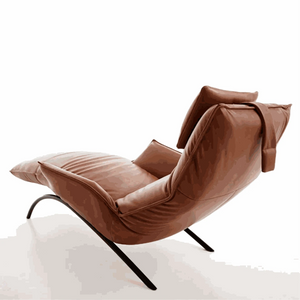 Polsterliege Joleen dunkelrotes Leder mit Edelstahlgestell und Elektromotor