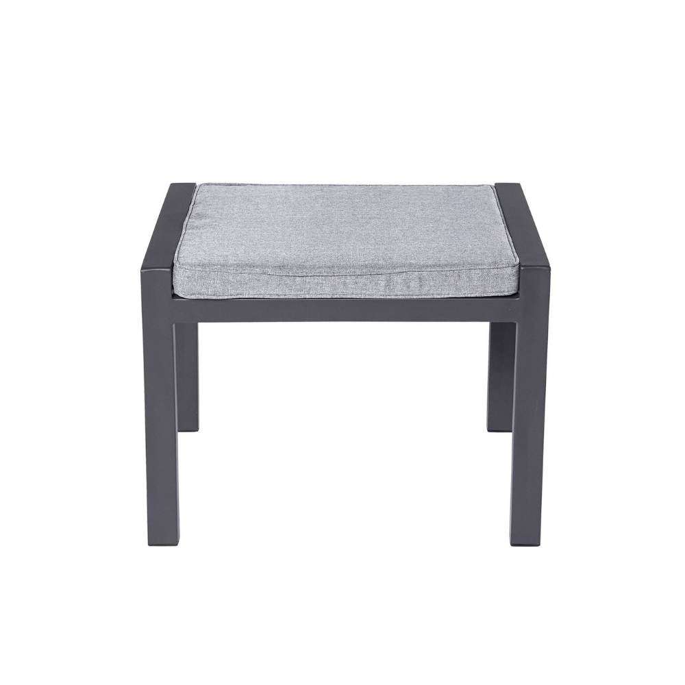 Gartenhocker Bondino aus Aluminium in Anthrazit mit Sitzkissen, wetterfest und modern