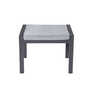 Gartenhocker Bondino aus Aluminium mit Sitzkissen in Anthrazit, wetterfest und modern