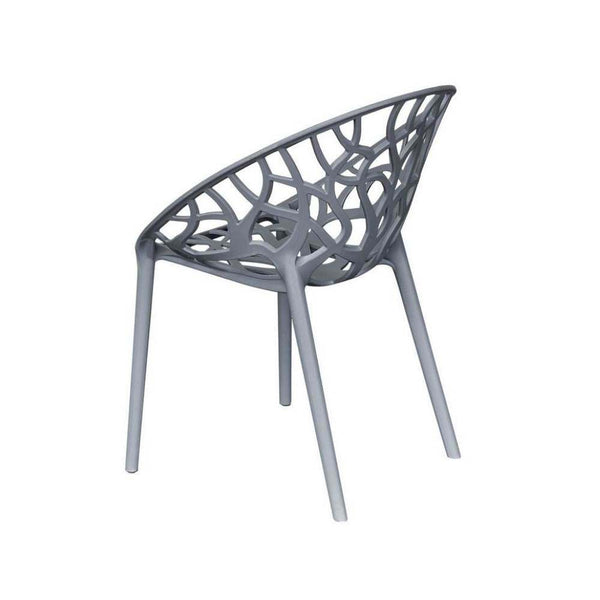 Moderner schwarzer Stapelstuhl Lanzarote aus robustem Polypropylen, stapelbar und wetterbeständig