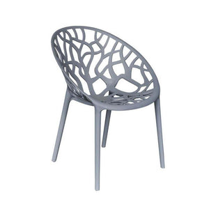 Moderner stapelbarer Stapelstuhl Lanzarote aus schwarzem Polypropylen-Kunststoff, wetterbeständig und platzsparend.