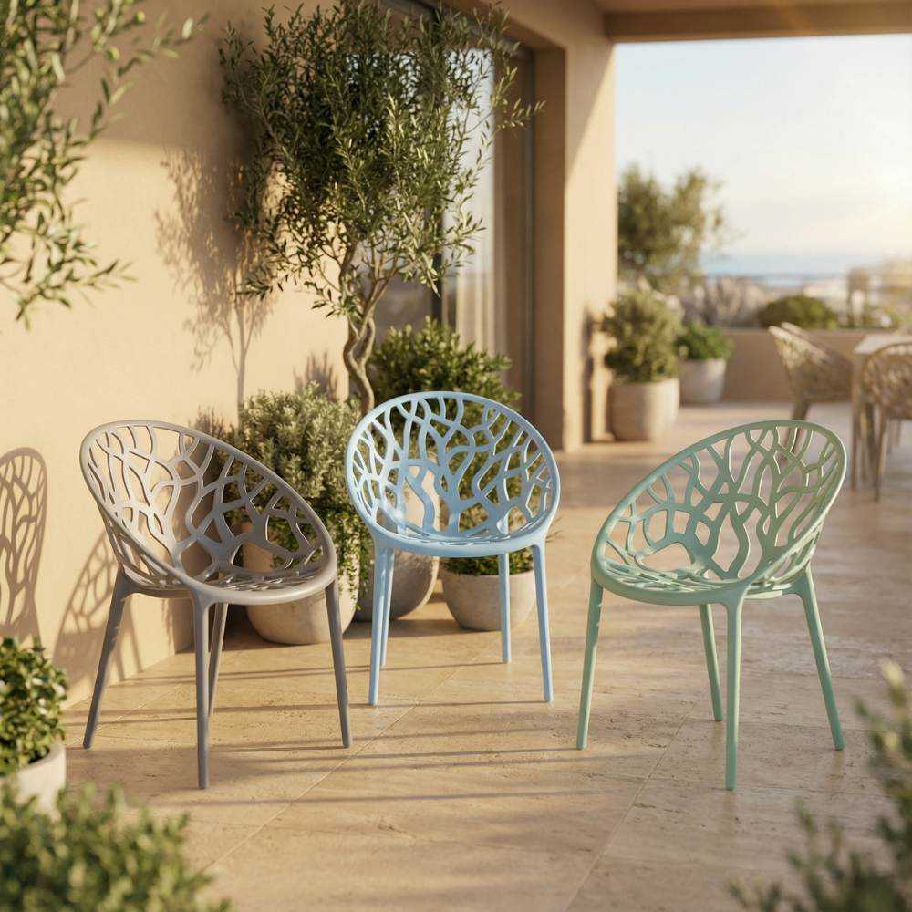 4er Set Stapelstuhl Lanzarote aus Kunststoff